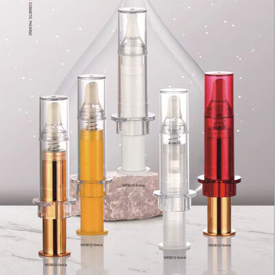 Prezzo buono 10ml Custom Color Leak Proof Airless Syringe Bottle for Eye Serum Face Cream Cosmetic Packaging in linea